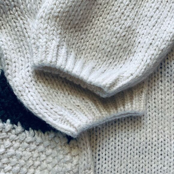 VTG Colleen’s Collectables XL Cream Hand Knit Heavy Sweater Floral Cottagecore* - Picture 9 of 16